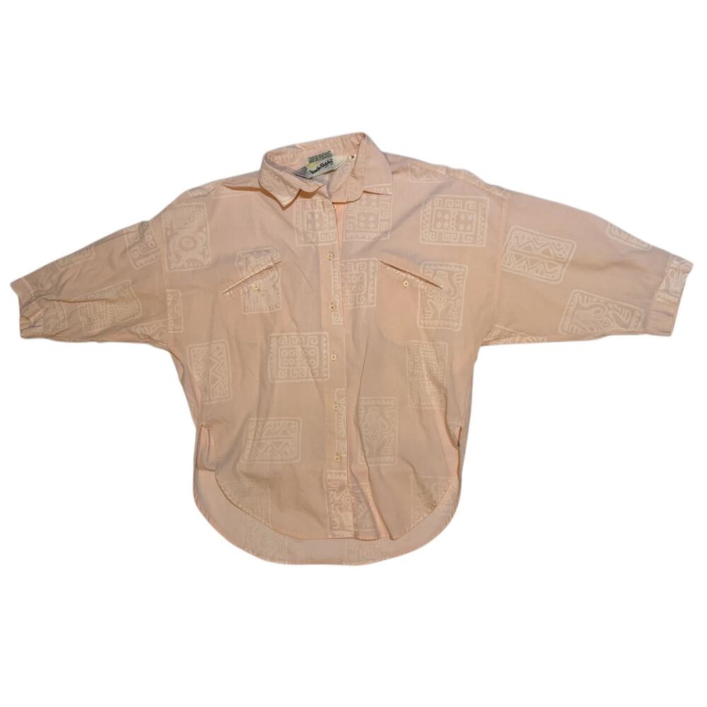 Diane Von Furstenberg Boxy Blouse Womens Medium Oversized Pink Pastel Vintage - Picture 5 of 9